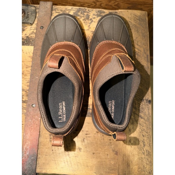 L.L. Bean Mens Storm Chaser Boots Size 8 Wide Leather Uppers-Slip on #297727 EUC - Picture 4 of 10